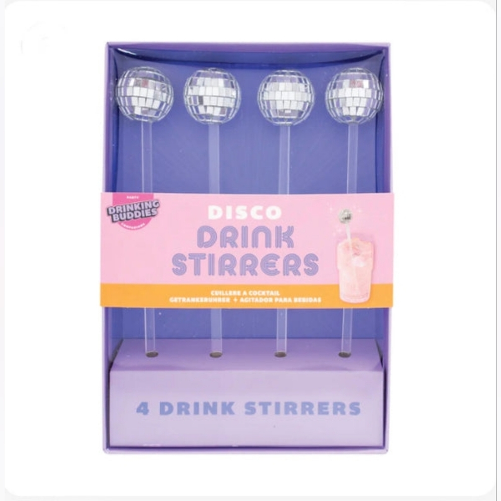 Silver Disco Drink Stirrers